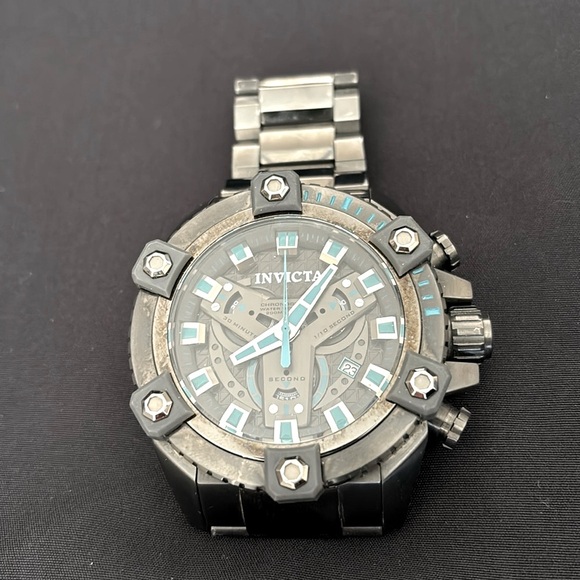 SWEET Invicta Coalition Forces gunmetal gray and aqua blue only worn twice - Picture 2 of 10